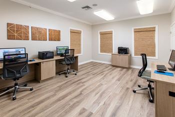 Business center with computers